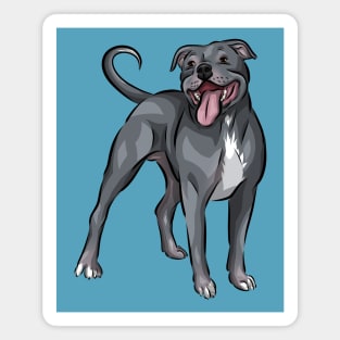 Cute Blue Staffordshire Bull Terrier Dog Magnet